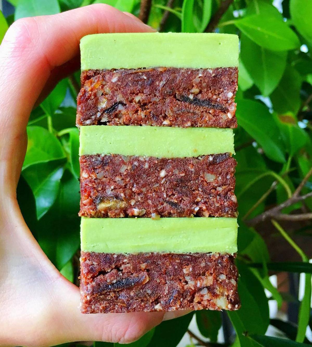 No bake brownies with matcha icing